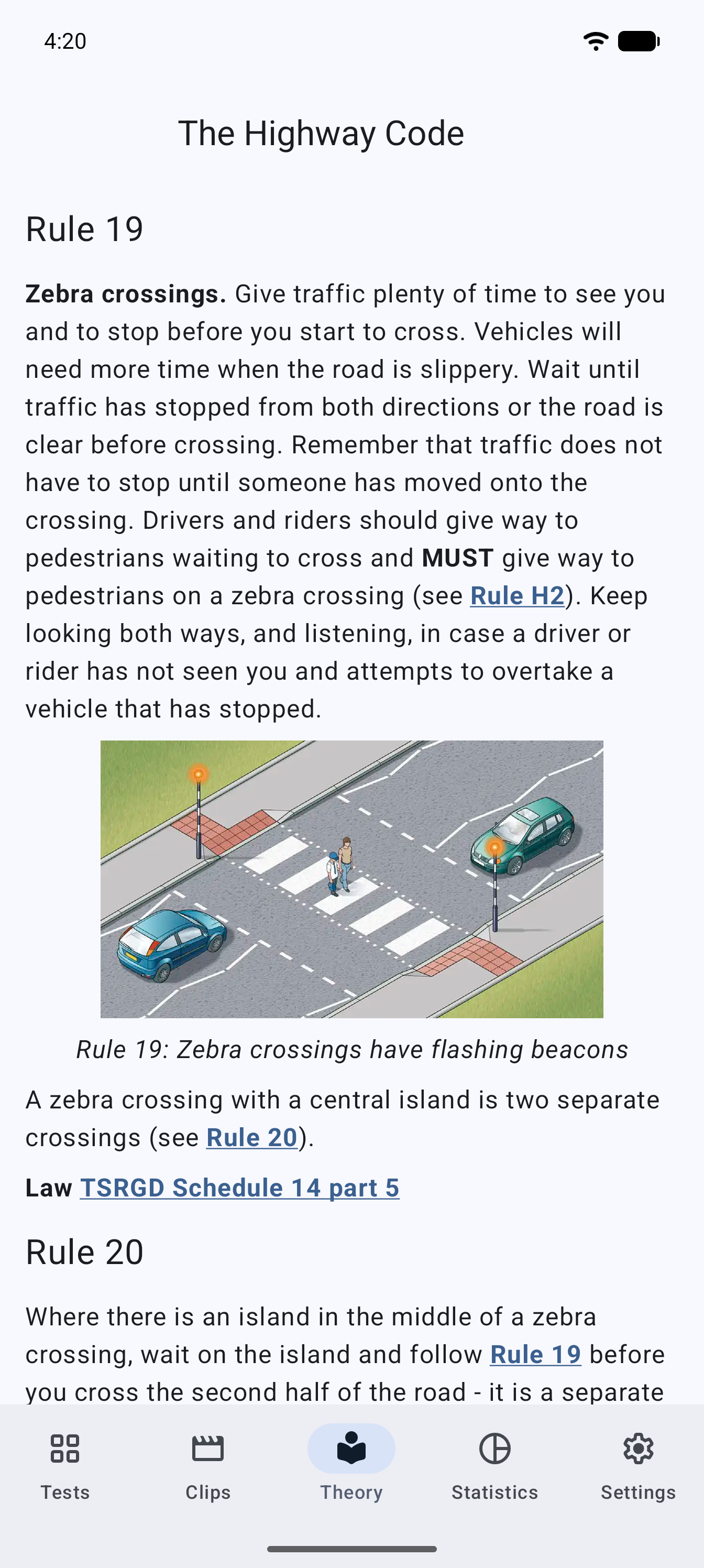 Highway Code rule explained in the Driving Theory Test Kit UK app