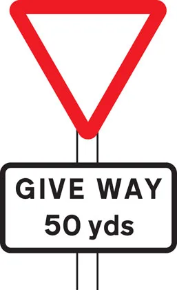 Distance to ‘Give Way’ line ahead