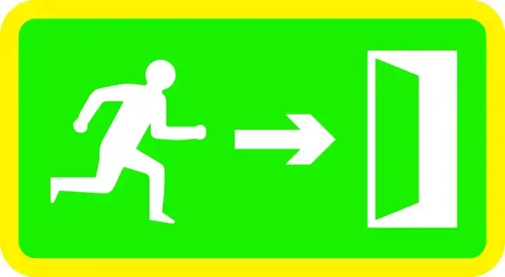 Illustration for the question: You're in a tunnel and you see this sign. What does it mean?