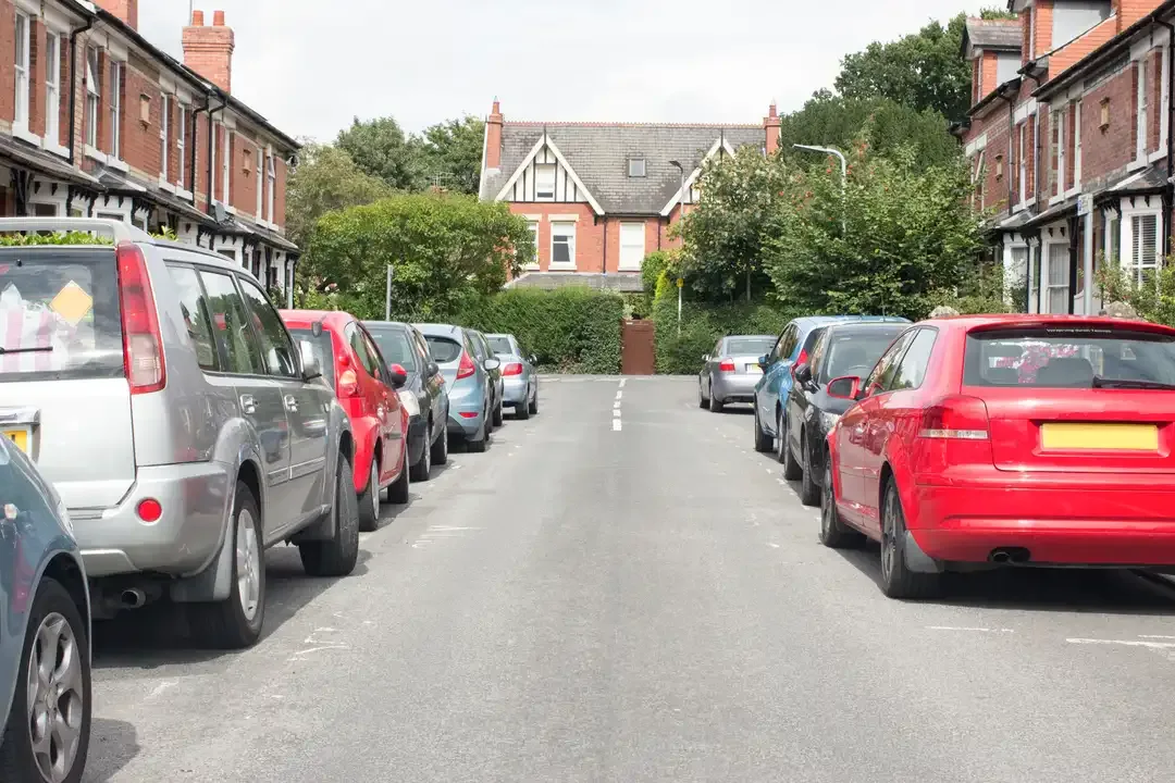 Illustration for the question: What hazard should you be aware of when travelling along this street?