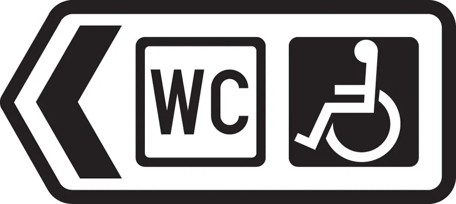 Direction to toilets with access for the disabled
