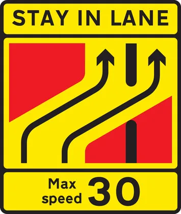 One lane crossover at contraflow road works