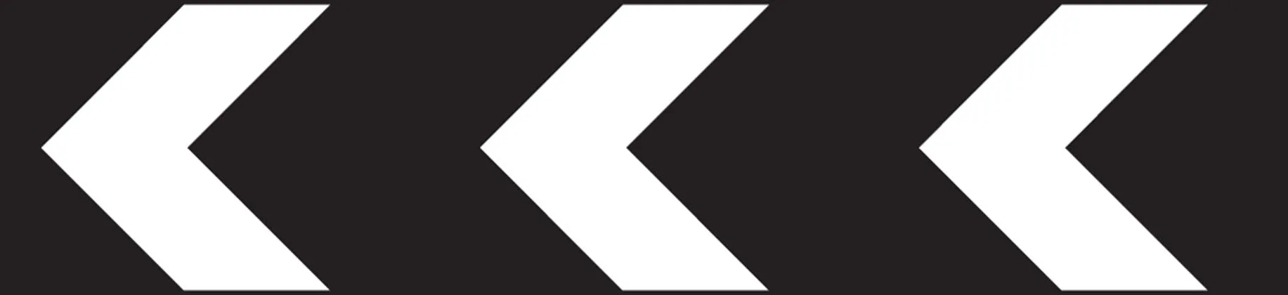 Sharp deviation of route to left (or right if chevrons reversed)