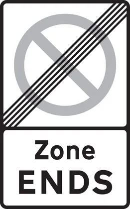 End of controlled parking zone