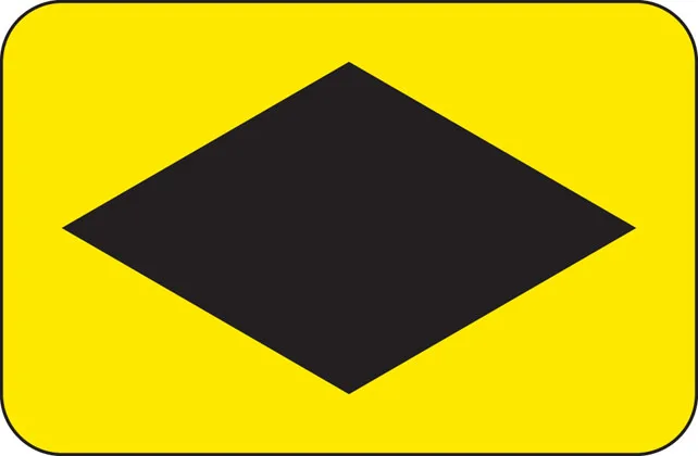 Symbols showing emergency diversion route for motorway and other main road traffic