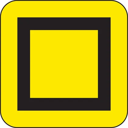 Symbols showing emergency diversion route for motorway and other main road traffic