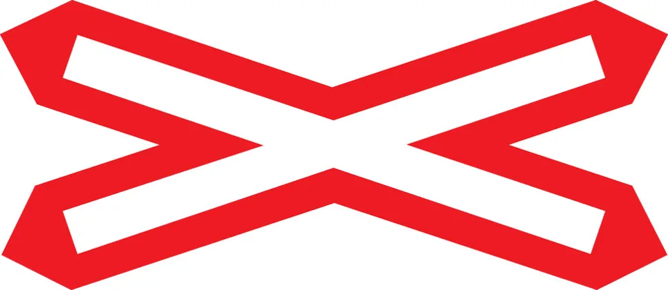 Level crossing without barrier