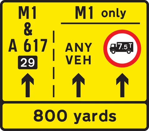 Lane restrictions at road works ahead