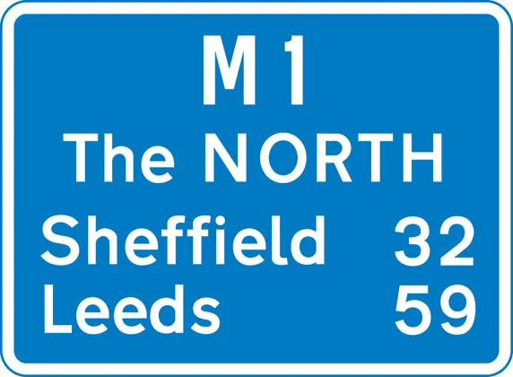 Route confirmatory sign after junction